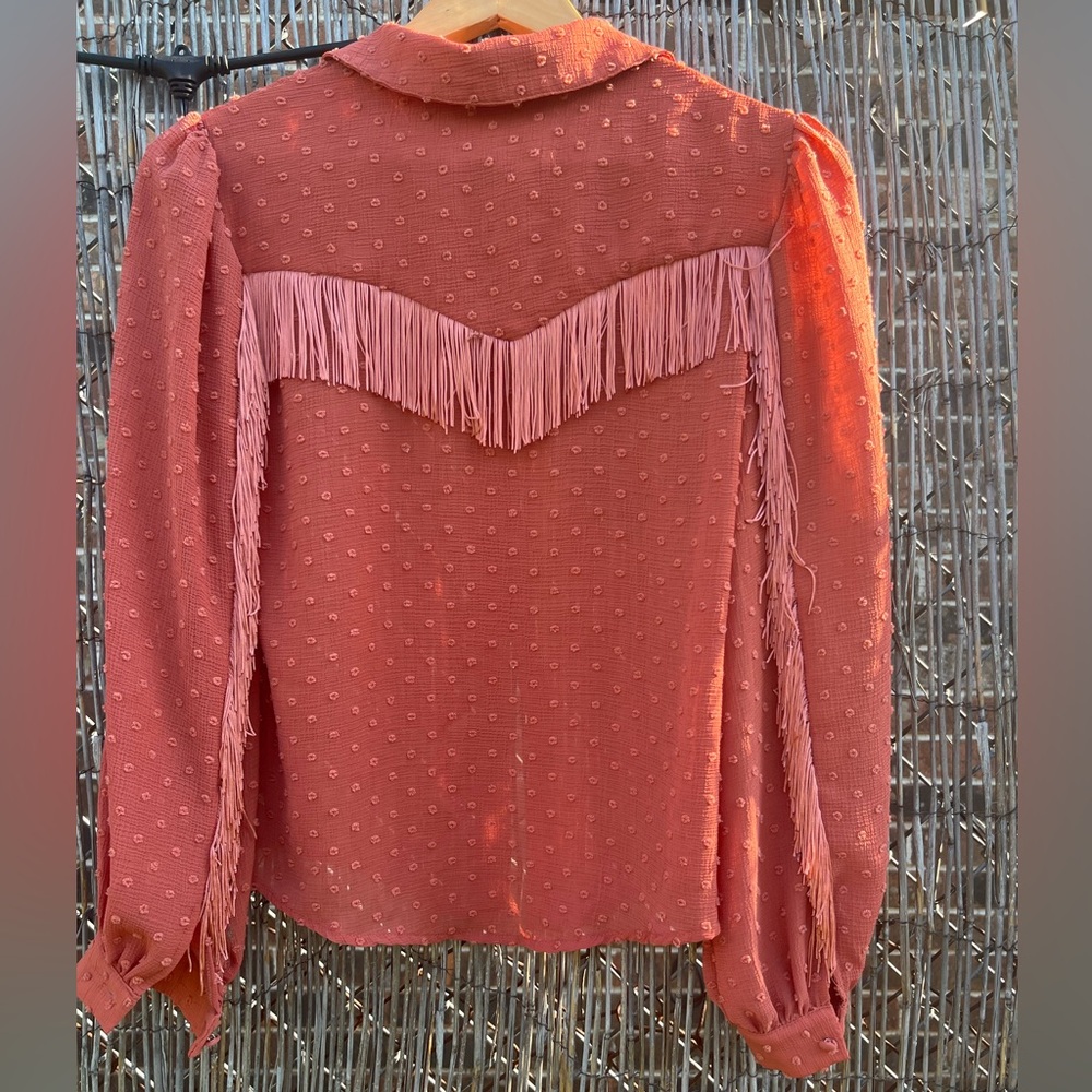 Minkpink Coral Western Fringe Button Up / S-M